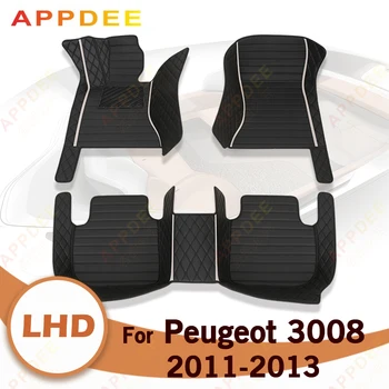 Автомобильные коврики для Peugeot 3008 2011 2012 2013, изготовленные на заказ автоматические накладки для ног, автомобильные ковровые покрытия, аксессуары для интерьера