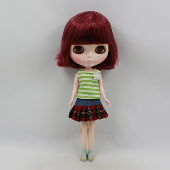 Кукла 6 ню Блит, фабричная кукла с винно-красными волосами, подходит для замены игрушки BJD своими руками Для девочек