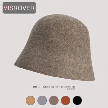 VISROVER 5 colorways, шерстяная зимняя кепка-ведро для женщин, осенняя большая шляпа, крутые виды спорта на открытом воздухе, осенняя женская шапка оптом