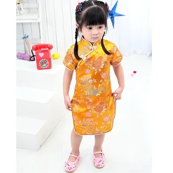2019 Новые летние новогодние платья для маленьких девочек в китайском стиле, подарок chi-pao qipao cheongsam