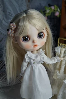 Одежда для куклы Dula Платье Белое с длинными рукавами и юбкой Blythe Qbaby ob24 ob22 Azone Licca ICY JerryB 1/6 Bjd Кукла
