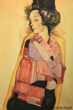 Настенный декор The Daydreamer (Герти Шиле), 1911 г. Абстрактная настенная живопись Эгона Шиле Ручная роспись 100% Высокого качества