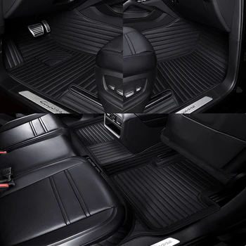 Автомобильные коврики из искусственной кожи на заказ для Hyundai Santa Fe 5 Seat 2013-2023 год Детали интерьера Автомобильные Аксессуары Ковер