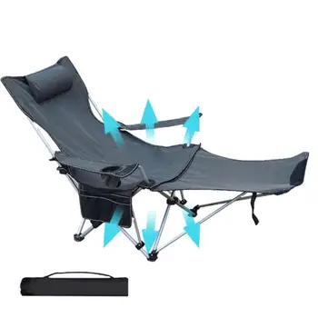 Походный стул С подставкой для ног Откидывающийся Походный стул Складной С подставкой для ног Износостойкий Удобный Стул для сидения с Подлокотником Для
