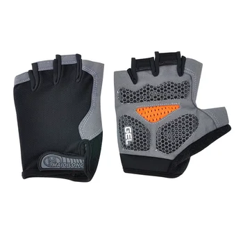 Силиконовые Велосипедные противоскользящие перчатки против пота, мужские Женские перчатки на половину пальца, дышащие противоударные спортивные перчатки, Велосипедные перчатки D40