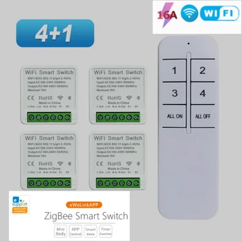 10шт WIFI DIY Smart Switch 16A eWeLink МИНИ Модуль автоматизации Умного Дома Через Alexa Google Home Яндекс Алиса Приложение Smart Life