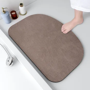 Новый однотонный коврик для ванной комнаты, быстросохнущие коврики для ванной, Коврики для туалета с микро-замшевой поверхностью, противоскользящий Входной коврик для душевой комнаты