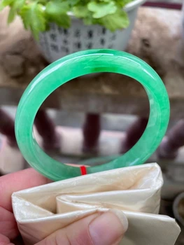 Новейший Изысканный жадеитовый Ледяной Восковой идеальный браслет, высококачественные нефритовые браслеты, ювелирный подарок на руку