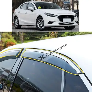 Для Mazda 3 Mazda3 Axela M3 2014 2015 2016 2017 2018 Наклейка для стайлинга автомобилей Пластиковое оконное стекло Ветровой козырек Защита от дождя/Солнца Вентиляционное отверстие