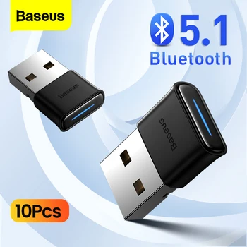 Baseus 10шт USB Bluetooth Адаптер Ключ Bluetooth 5.1 Приемник Передатчик Для ПК Беспроводная мышь Клавиатуры Динамик Наушники