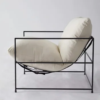 Современная мебель для гостиной, новое дизайнерское кресло со стальным каркасом, удобный акцент из перьев
