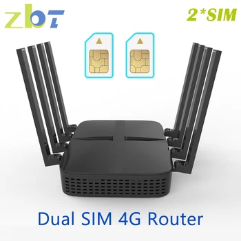ZBT 4G LTE Маршрутизатор с двумя SIM-картами 1200 Мбит/с WIFI Openwrt 4 Gigabit LAN WAN USB3.0 2,4 ГГц 5,8 ГГц Две SIM-карты Wi-Fi Roteador 8 Антенна