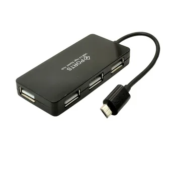 Micro USB OTG 4 порта Концентратор Кабель-адаптер для смартфона планшета Высокоскоростной Черный Белый