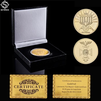 1872 Немецкий Золотой Директориум Eagle Cross Рейхсбанк 999/1000 Золотая монета Вызова С защитой коробки