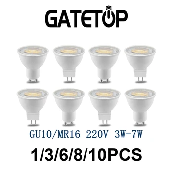 1-10 p Заводской прямой светодиодный прожектор GU10 MR16 220 В 3 Вт-7 Вт 38 градусов супер яркий теплый белый свет вместо 50 Вт 20 Вт галогенной лампы