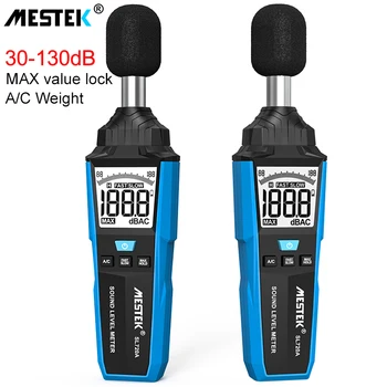 Mestek Sound Level Ручной Измеритель Уровня шума 30 ~ 130dB Прибор Для измерения уровня шума Удержание данных Звуковой Детектор Шумомер