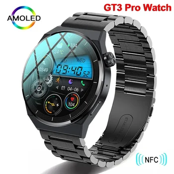 2023 NFC Смарт-Часы Мужские GT3 Pro AMOLED 390 *390 HD Экран Частота сердечных сокращений Bluetooth Вызов IP68 Водонепроницаемые Смарт-часы Для Huawei Xiaomi