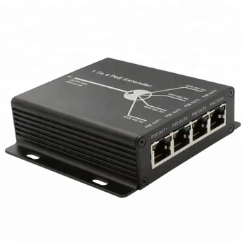 Удлинитель PoE с 4 портами IEEE802.3af для IP-камеры, увеличивающий дальность передачи на 120 м с помощью портов локальной сети 10/100 м.