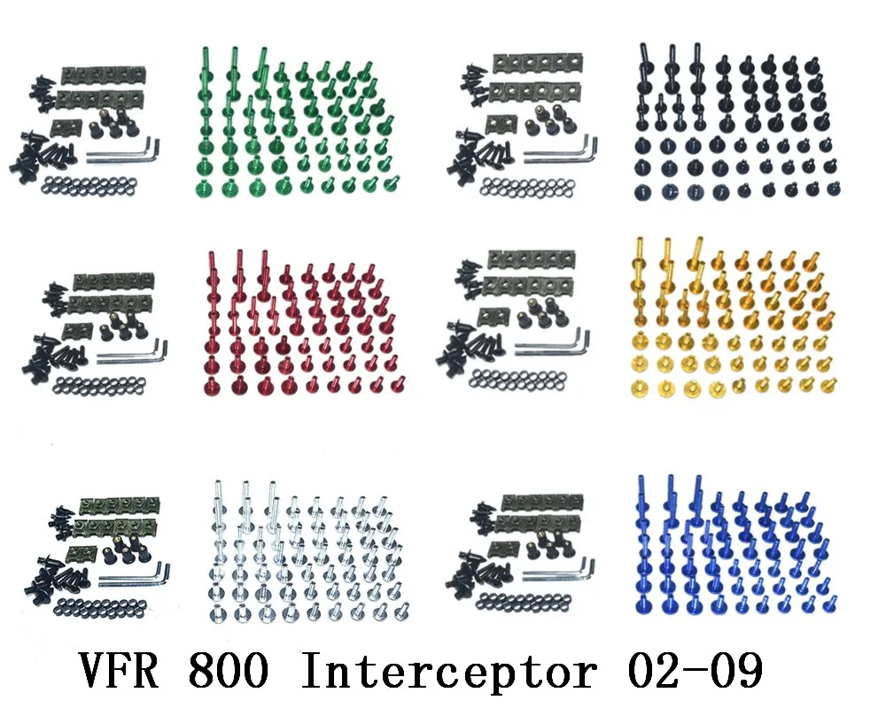 Мотоцикл Комплект Болтов для обтекателя Комплект Винтов для кузова Подходит для HONDA VFR 800 Interceptor 2002-2009