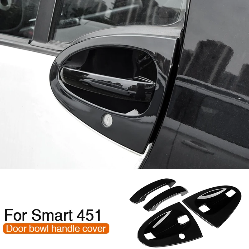 Наклейка на наружную дверную ручку автомобиля, защитная крышка дверной чаши, чехол для 09-14 Smart 451 Fortwo, аксессуары для стайлинга автомобилей